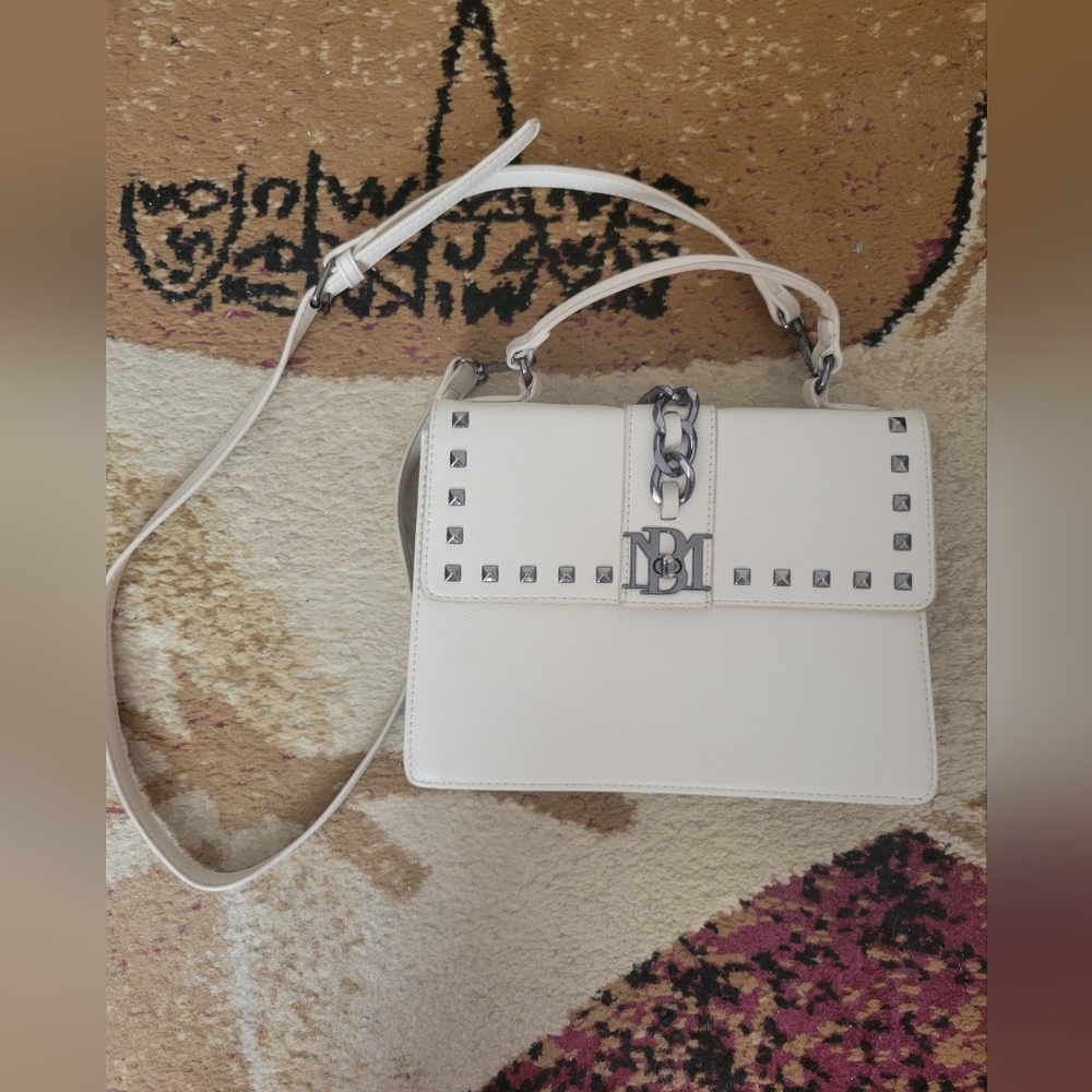 Badgley Mischka 2-Way Vegan Leather Studded Crossbody + Top Handle.